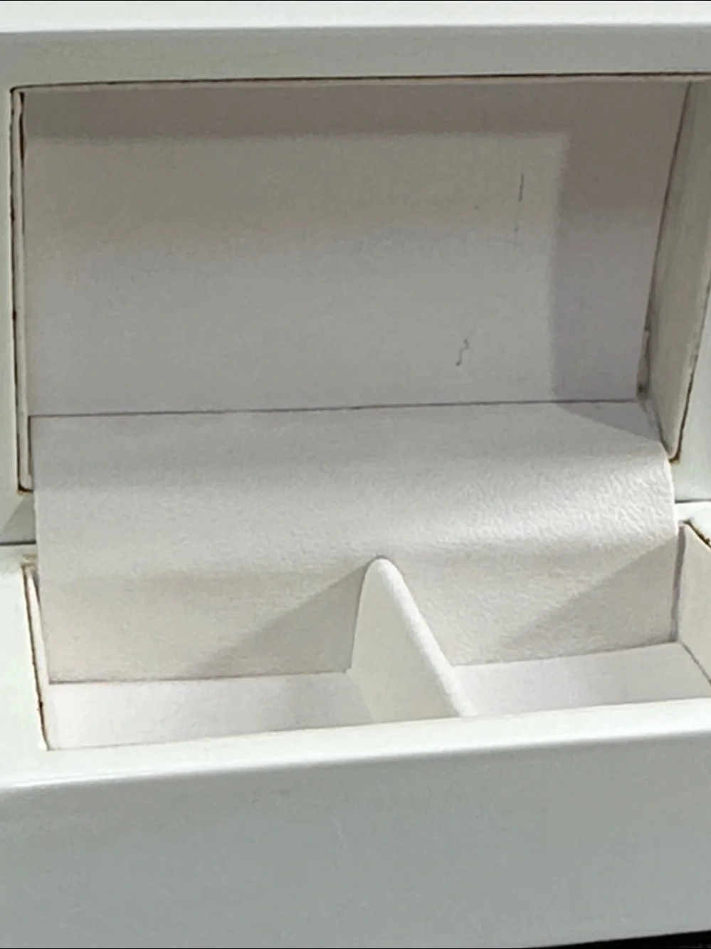 Premium White Lacquered Wooden Double Ring Box • Ring Bearer Box